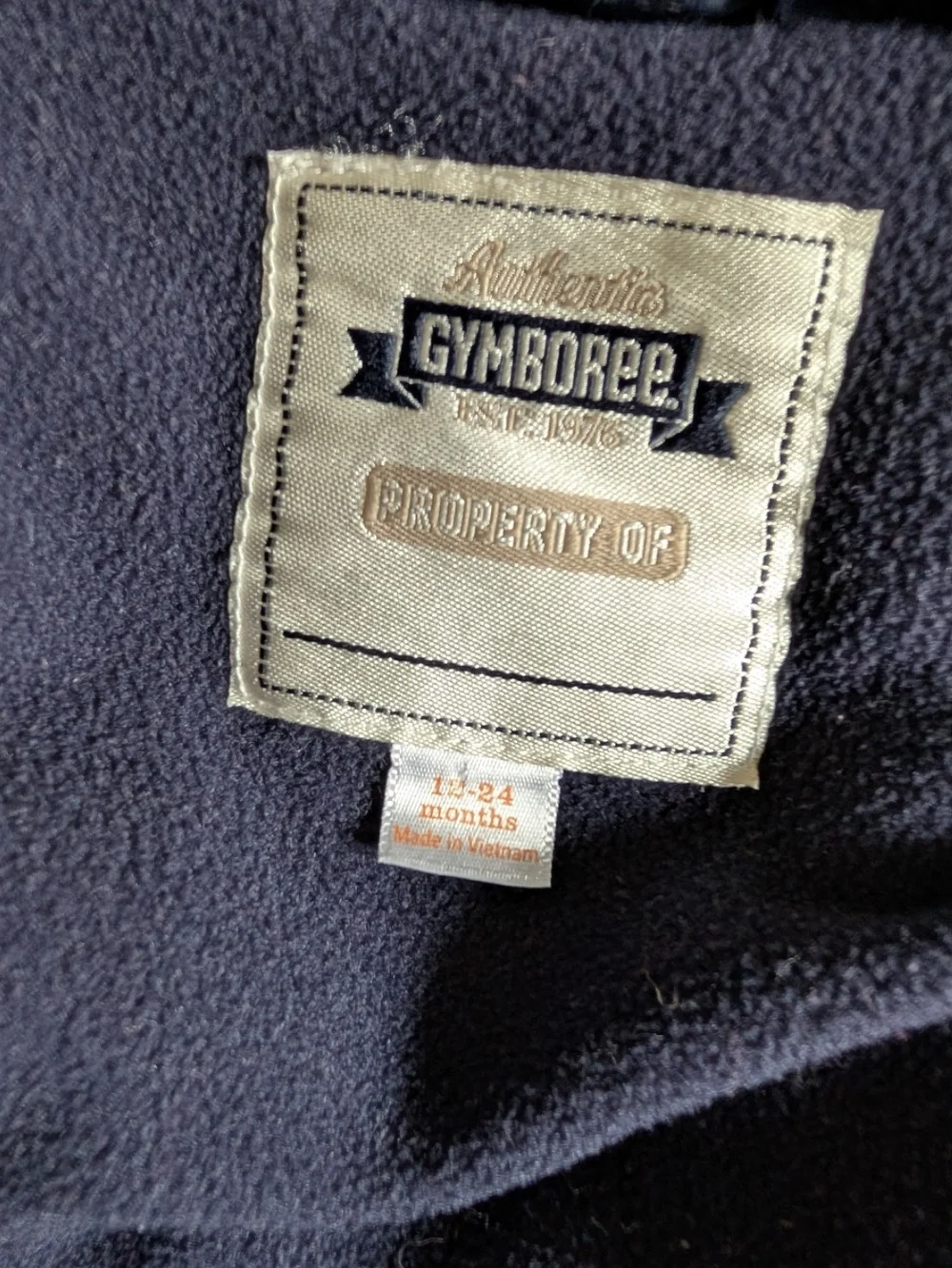 Gymboree Snap Fleece Lined Navy Puffer Vest Corduroy Top Size 12-24 Months